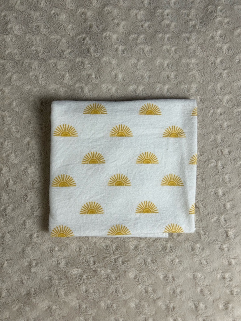 Cloud Island Sun Baby Receiving Blanket Yellow White Flannel Cotton Thin